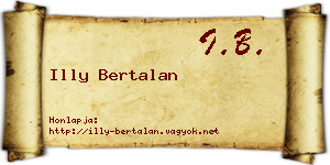 Illy Bertalan névjegykártya